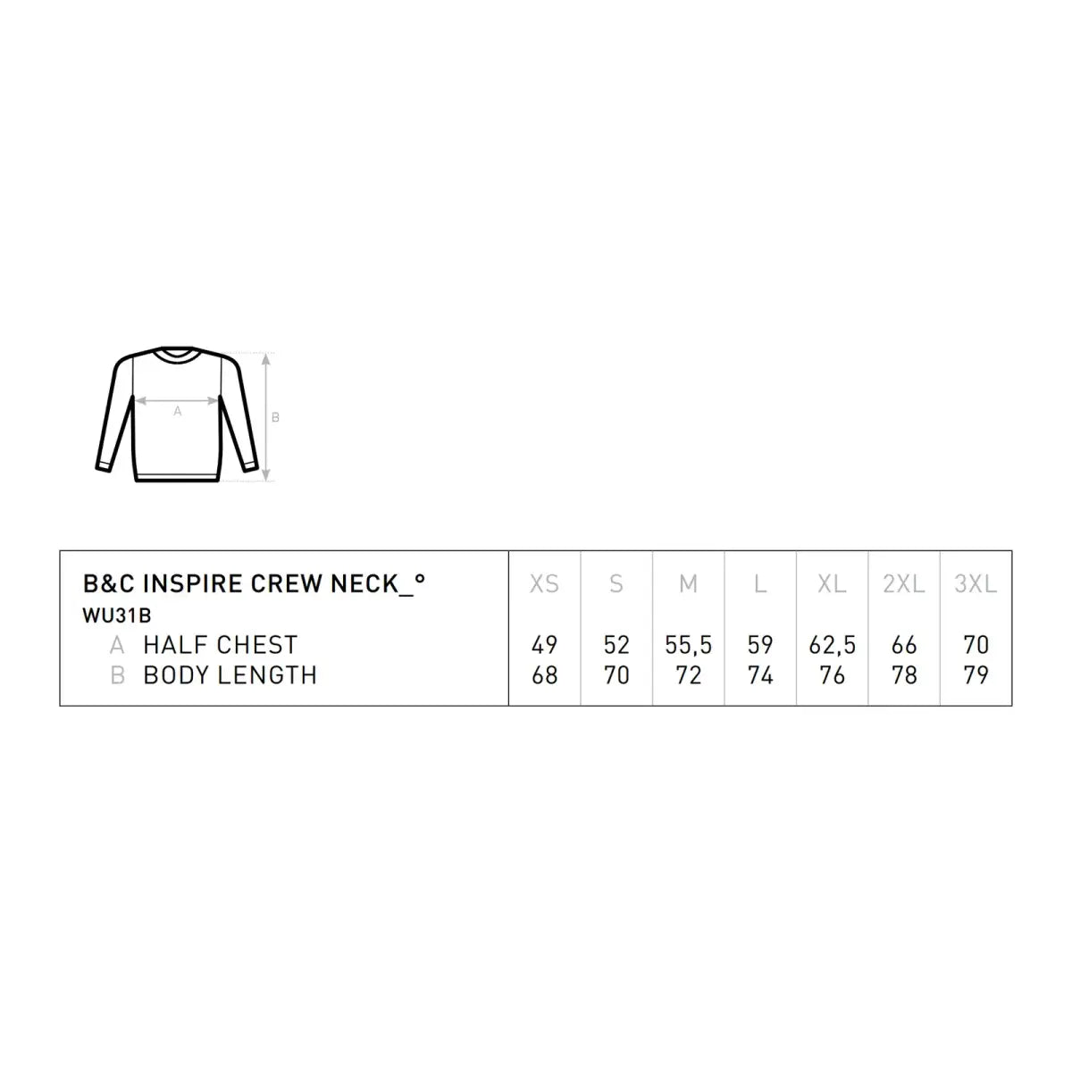 B&C Organic Inspire Crew Neck_° College - Yritystekstiilit