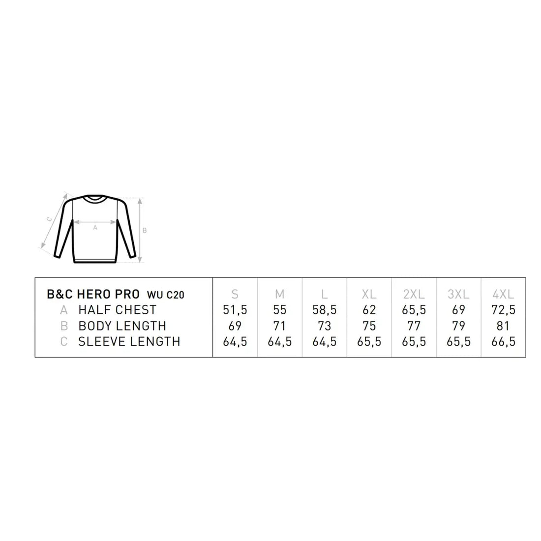 B&C Pro Hero Pro Workwear College - Yritystekstiilit