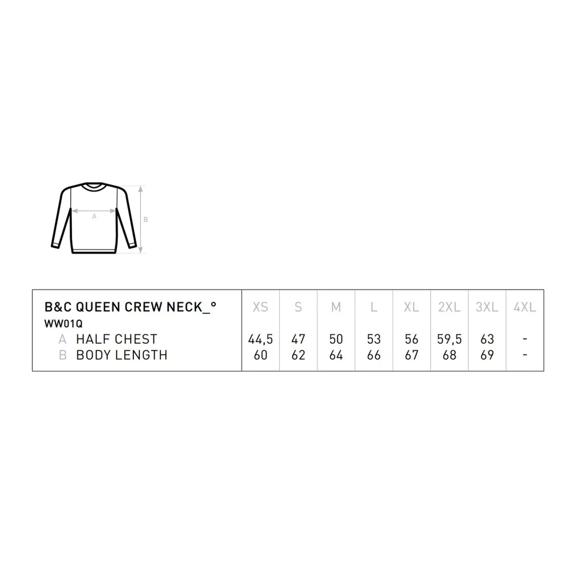 B&C QUEEN Crew Neck_° Collegepaita - Yritystekstiilit