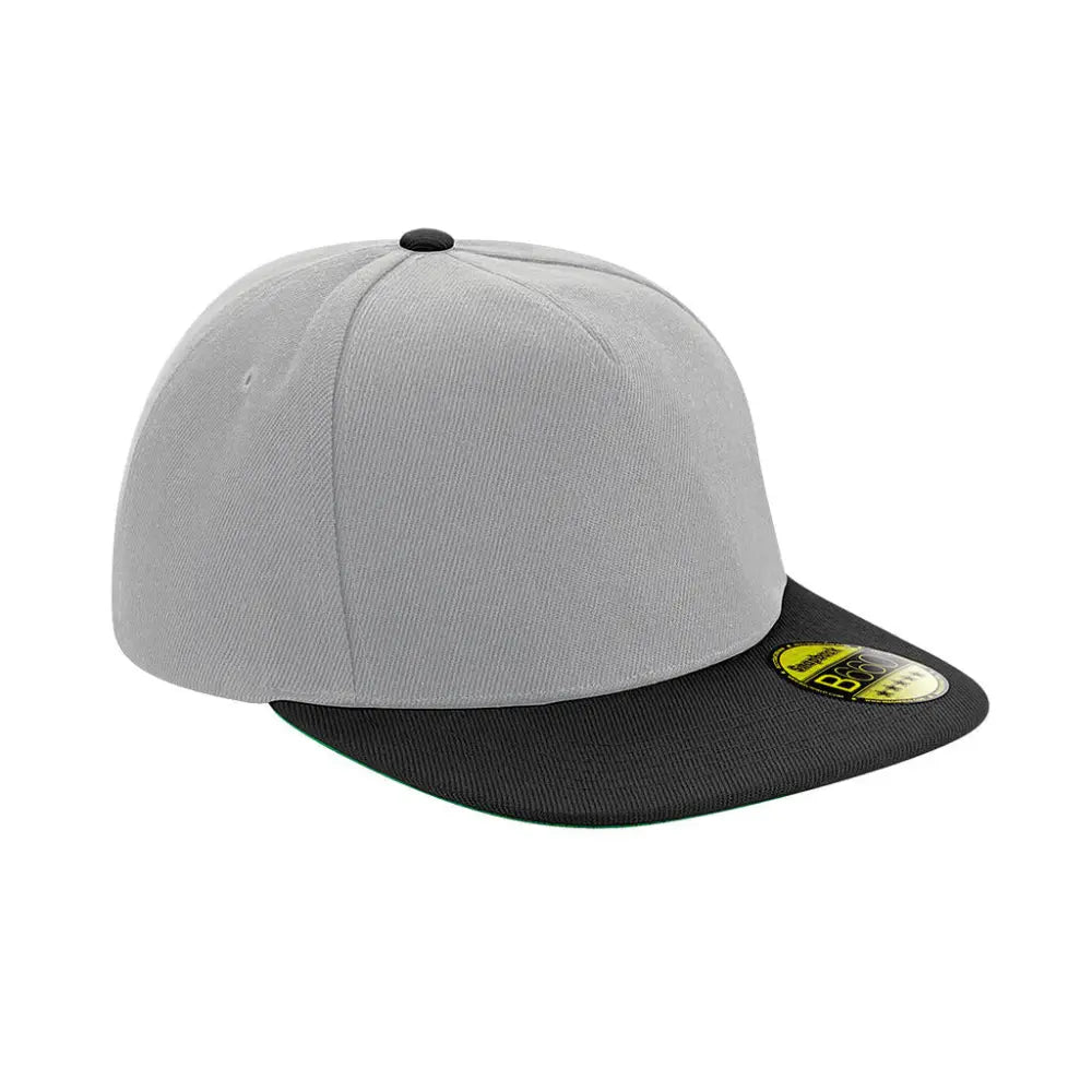 Beechfield Original Flat Peak Snapback Lippalakki B660 - Harmaa/Musta - Yritystekstiilit