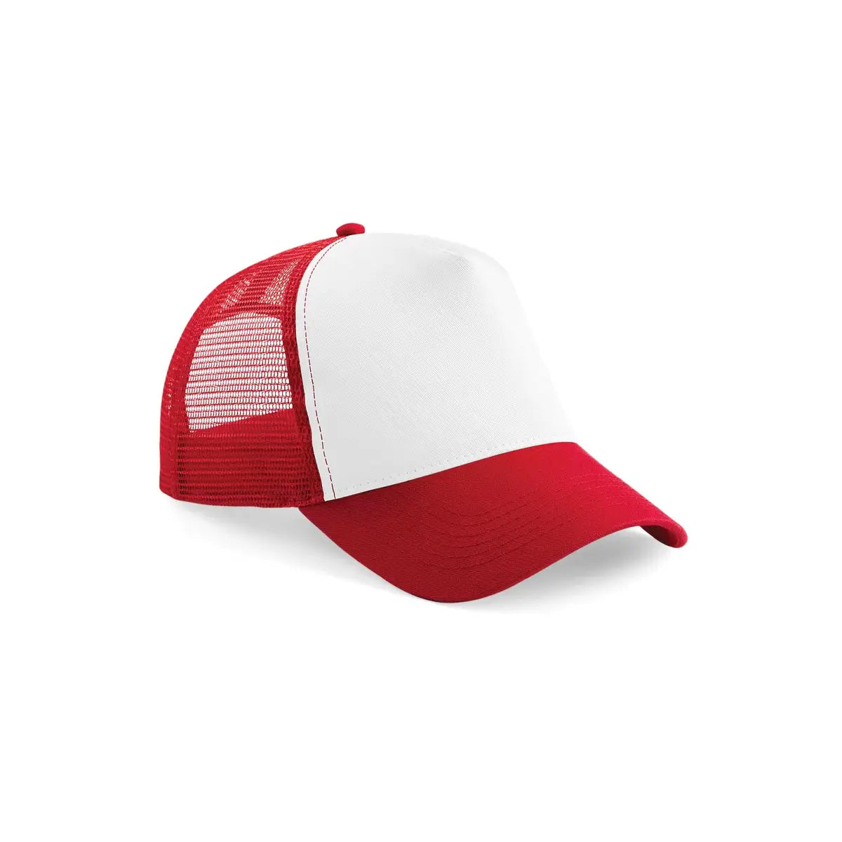 Beechfield Snapback Trucker B640 Lippalakki omalla logolla - Punainen/Valkoinen - Yritystekstiilit