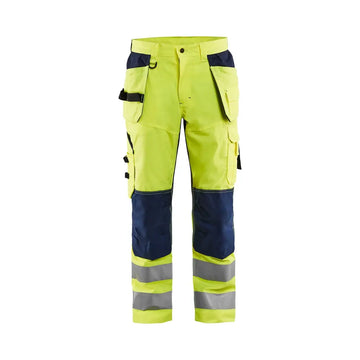 Blåkläder Hengittävät highvis riipputaskuhousut 15651811 - Huomiokeltainen/Mariininsininen / C44 - Työvaatteet