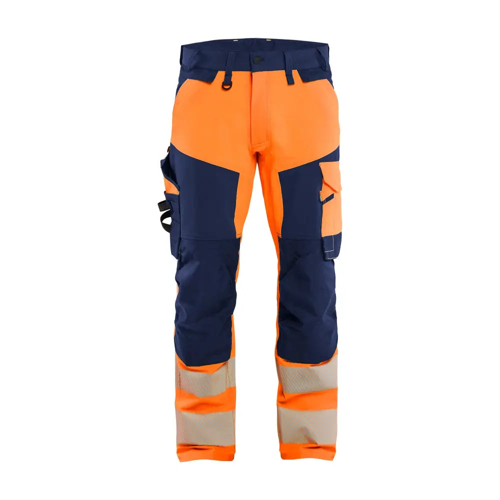 Blåkläder High-Vis Housut 4-Way Stretch 11241648 - Huomio-oranssi/Mariininsininen / C156 - Työvaatteet
