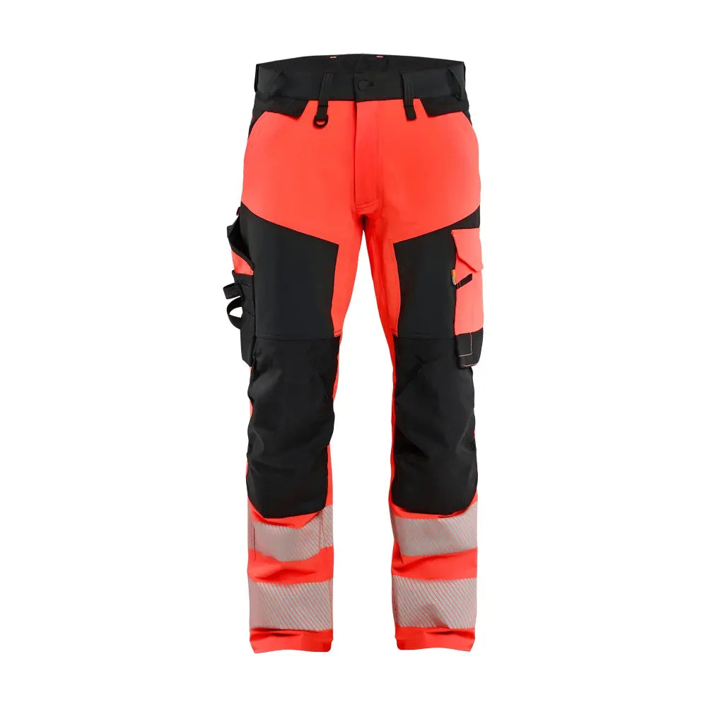 Blåkläder High-Vis Housut 4-Way Stretch 11241648 - Huomiopunainen/Musta / C64 - Työvaatteet