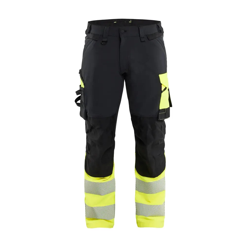 Blåkläder High-Vis Housut 4-Way Stretch 11261648 - Musta/Huomiokeltainen / D108 - Työvaatteet
