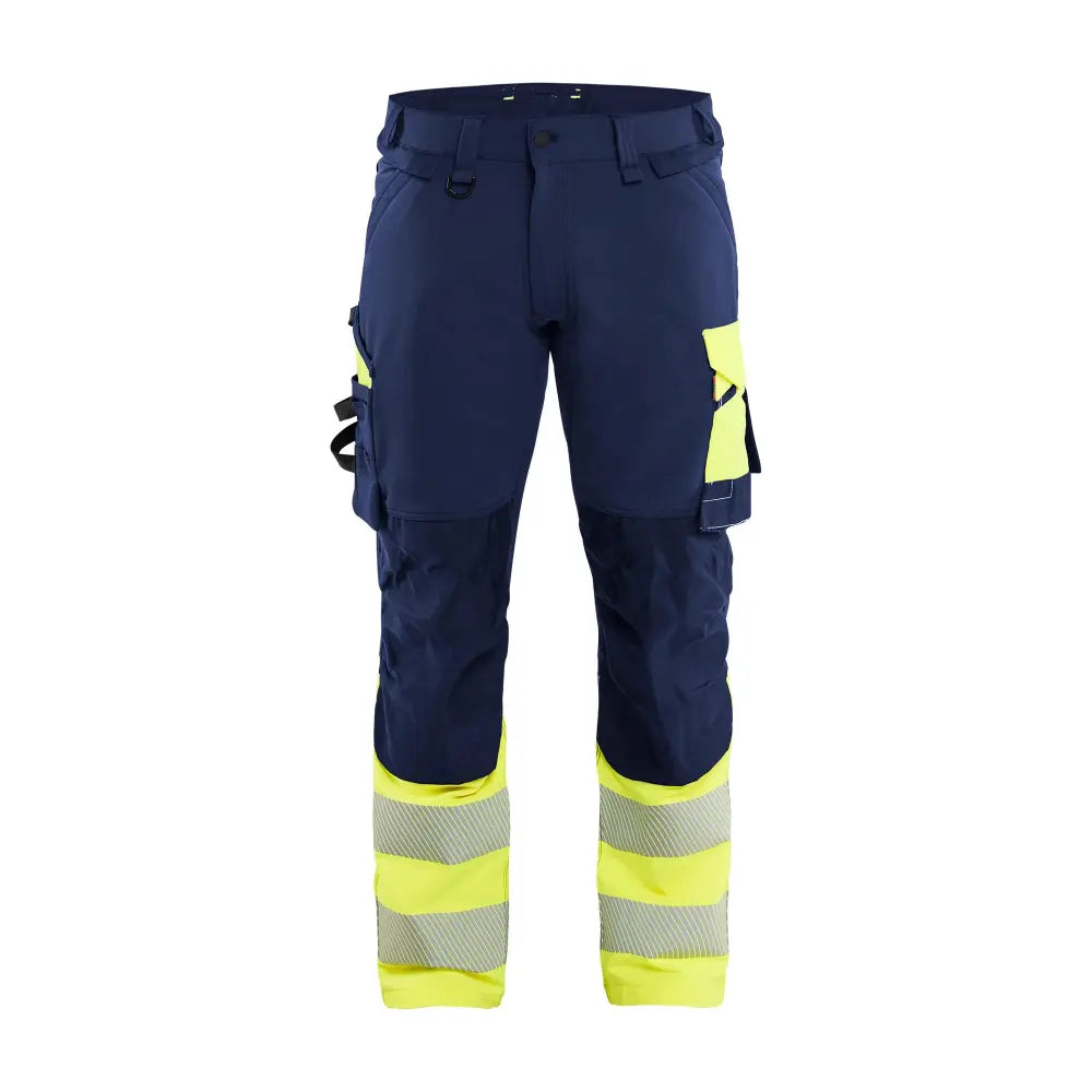 Blåkläder High-Vis Housut 4-Way Stretch 11261648 - Mariininsininen/Huomiokeltainen / D108 - Työvaatteet