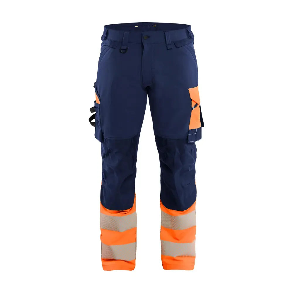 Blåkläder High-Vis Housut 4-Way Stretch 11261648 - Mariininsininen/Huomio-oranssi / D84 - Työvaatteet