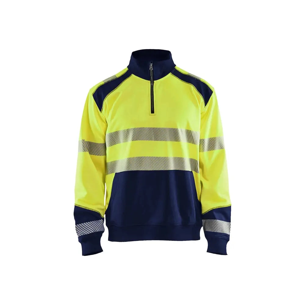 Blåkläder Highvis collegepaita lyhyellä vetoketjulla 35562528 - Huomiokeltainen/Mariininsininen / 4XL - Blåkläder