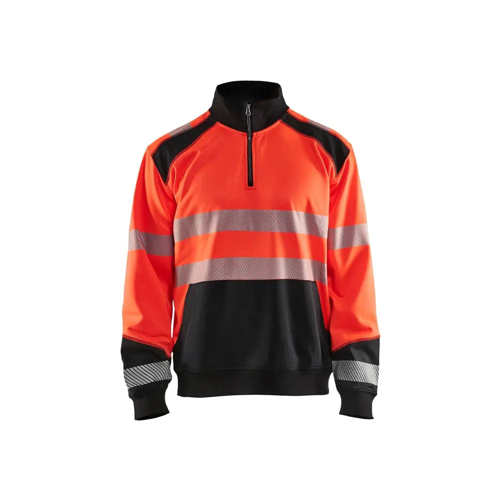 Blåkläder Highvis collegepaita lyhyellä vetoketjulla 35562528 - Huomiopunainen/Musta / M - Blåkläder työvaatteet