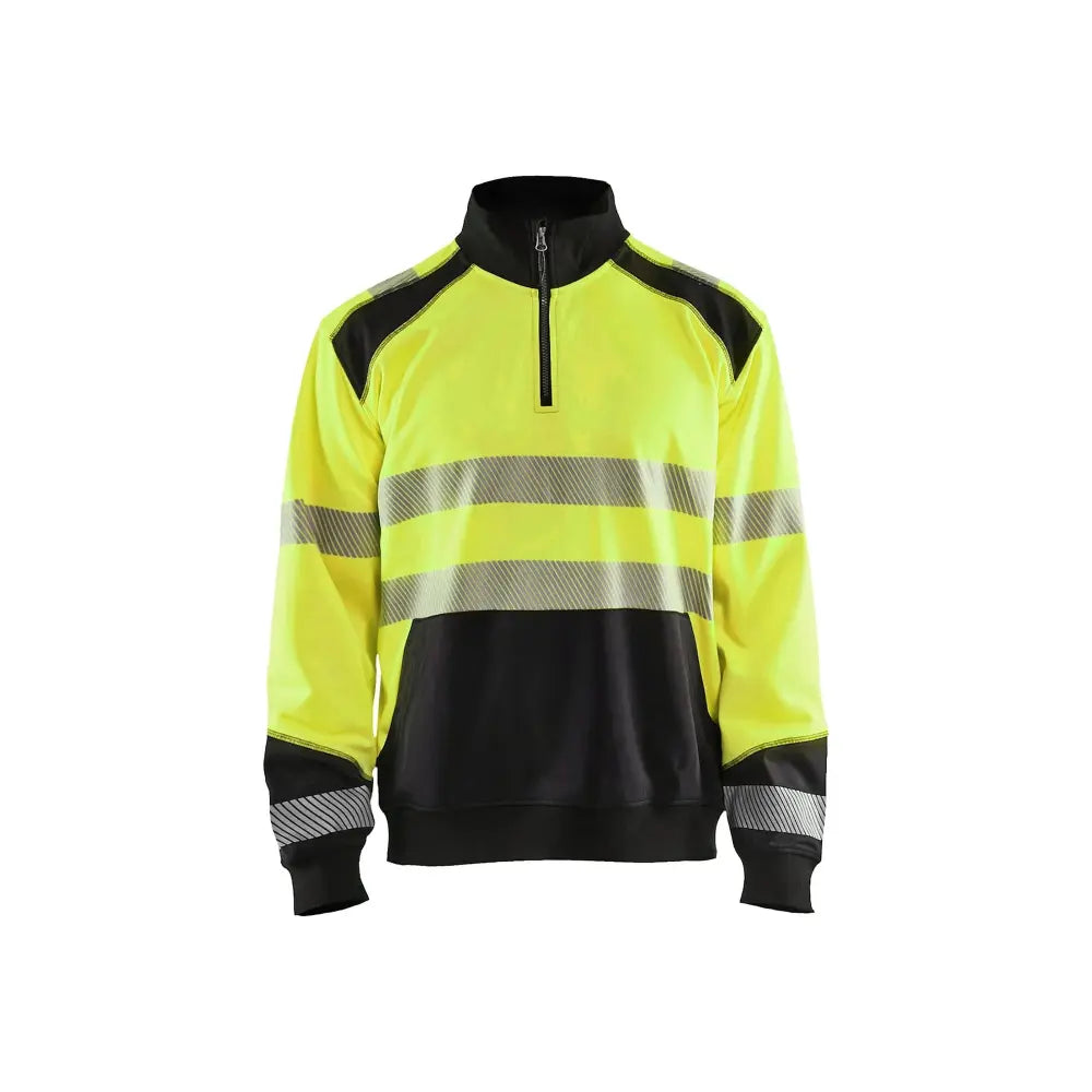 Blåkläder Highvis collegepaita lyhyellä vetoketjulla 35562528 - Huomiokeltainen/Musta / XS - Blåkläder työvaatteet