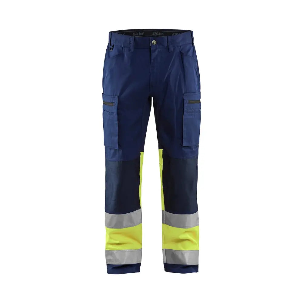 Blåkläder Highvis housut stretch 15511811 - Mariininsininen/Huomiokeltainen / C146 - Työvaatteet