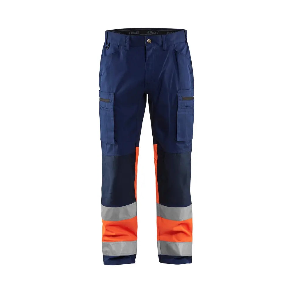 Blåkläder Highvis housut stretch 15511811 - Mariininsininen/Huomio-oranssi / C52 - Työvaatteet