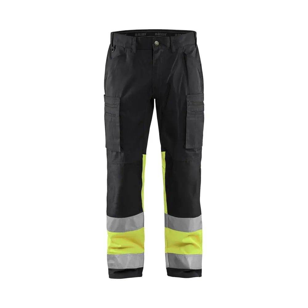 Blåkläder Highvis housut stretch 15511811 - Musta/Huomiokeltainen / C50 - Työvaatteet
