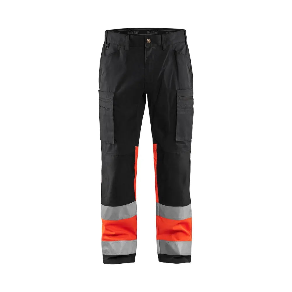 Blåkläder Highvis housut stretch 15511811 - Musta/Huomiopunainen / C146 - Työvaatteet