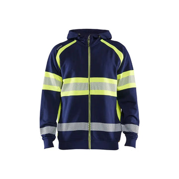 Blåkläder Highvis huppari 35521158 - Mariininsininen/Huomiokeltainen / XXL - Blåkläder työvaatteet