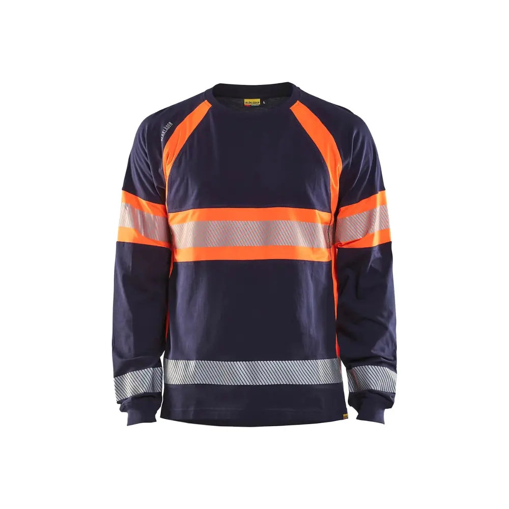 Blåkläder Highvis pitkähihainen t-paita 35101030 - Mariininsininen/Huomio-oranssi / XXXL - Blåkläder työvaatteet