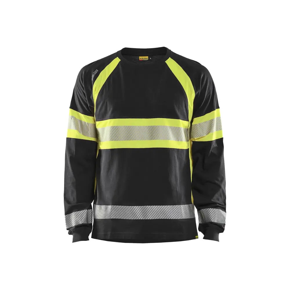 Blåkläder Highvis pitkähihainen t-paita 35101030 - Musta/Huomiokeltainen / S - Blåkläder työvaatteet