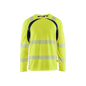 Blåkläder Highvis pitkähihainen t-paita 35991013 - Huomiokeltainen/Mariininsininen / XL - Blåkläder työvaatteet