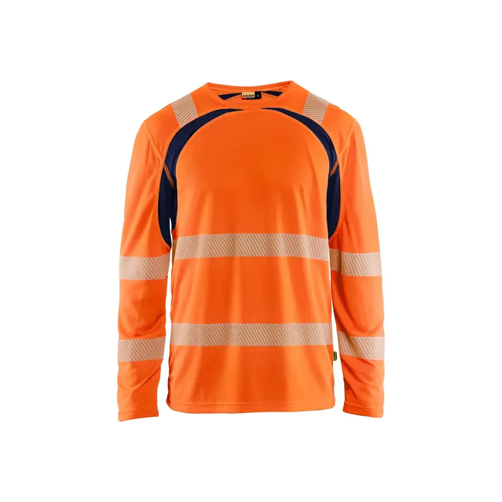 Blåkläder Highvis pitkähihainen t-paita 35991013 - Huomio-oranssi/Mariininsininen / XL - Blåkläder työvaatteet