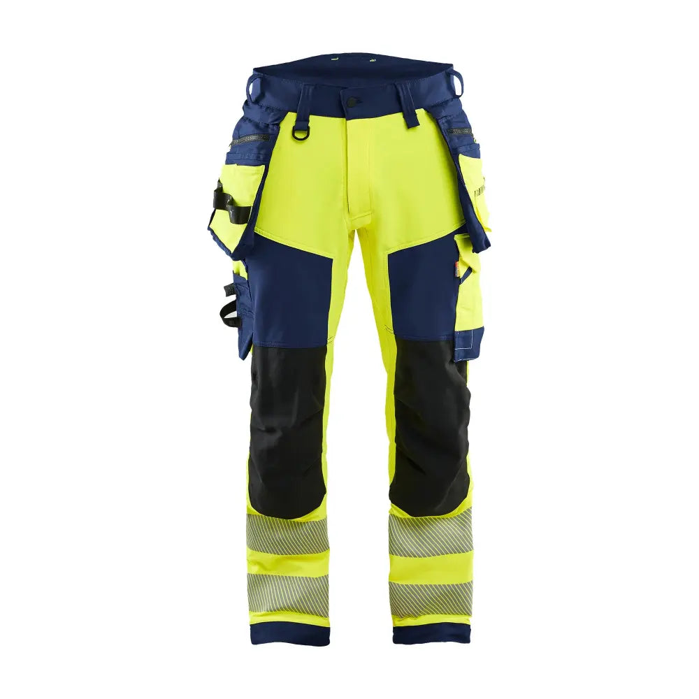 Blåkläder Highvis riipputaskuhousut 4-way stretch 11221648 - Huomiokeltainen/Mariininsininen / C150 - Työvaatteet