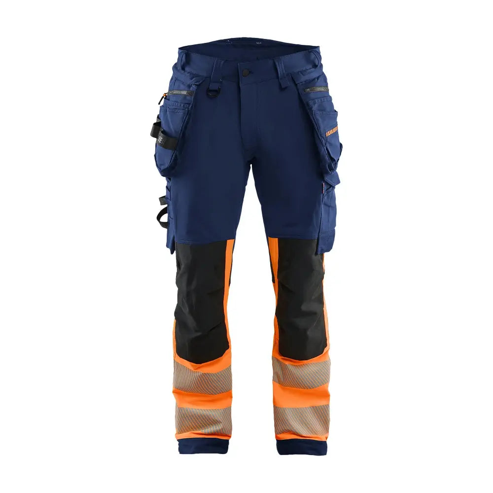 Blåkläder Highvis riipputaskuhousut 4-way stretch 11251648 - Mariininsininen/Huomio-oranssi / C64 - Työvaatteet