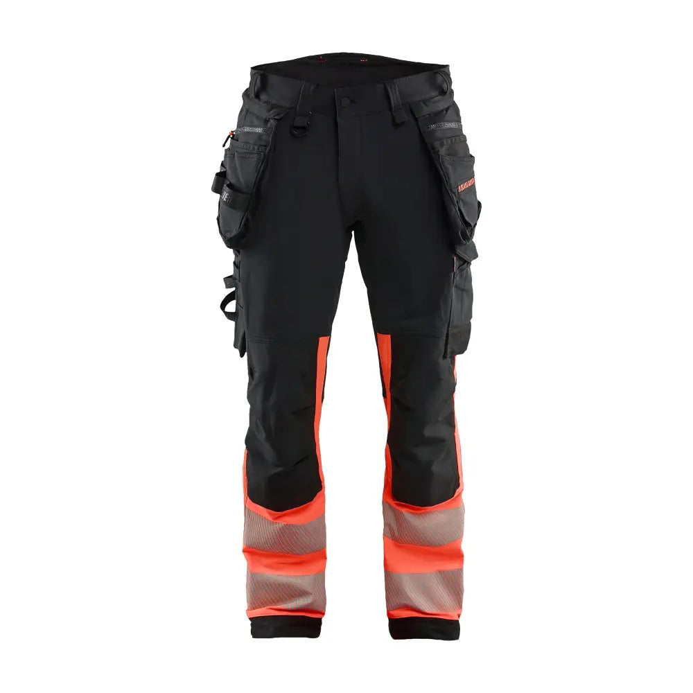Blåkläder Highvis riipputaskuhousut 4-way stretch 11251648 - Musta/Huomiopunainen / D112 - Työvaatteet
