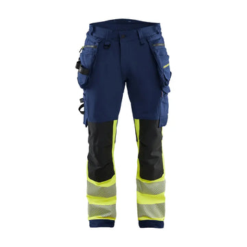 Blåkläder Highvis riipputaskuhousut 4-way stretch 11251648 - Mariininsininen/Huomiokeltainen / D88 - Työvaatteet