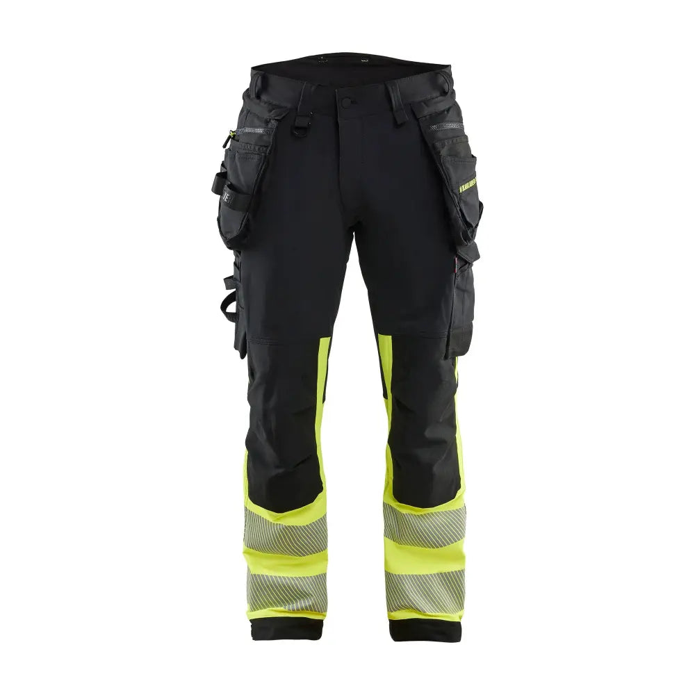 Blåkläder Highvis riipputaskuhousut 4-way stretch 11251648 - Musta/Huomiokeltainen / D124 - Työvaatteet