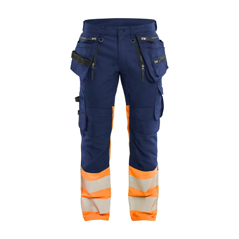 Blåkläder Highvis riipputaskuhousut stretch 11301149 - Mariininsininen/Huomio-oranssi / C144 - Työvaatteet