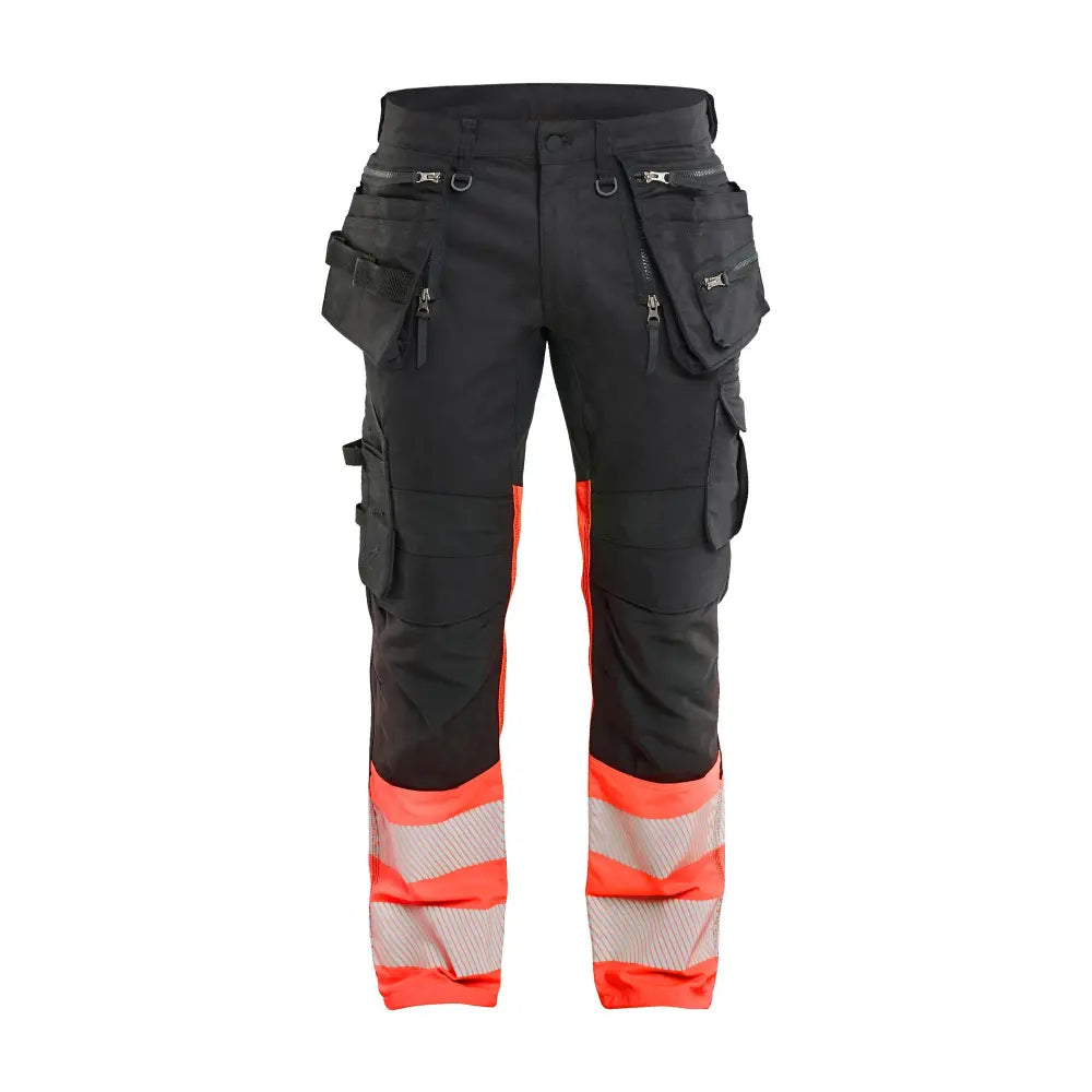Blåkläder Highvis riipputaskuhousut stretch 11301149 - Musta/Huomiopunainen / C46 - Työvaatteet