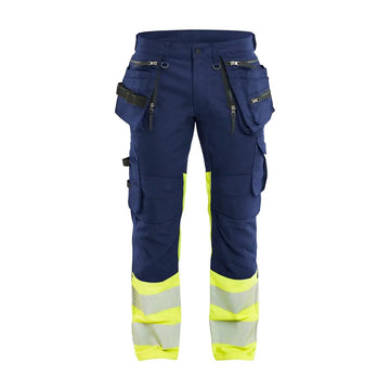 Blåkläder Highvis riipputaskuhousut stretch 11301149 - Mariininsininen/Huomiokeltainen / C60 - Työvaatteet