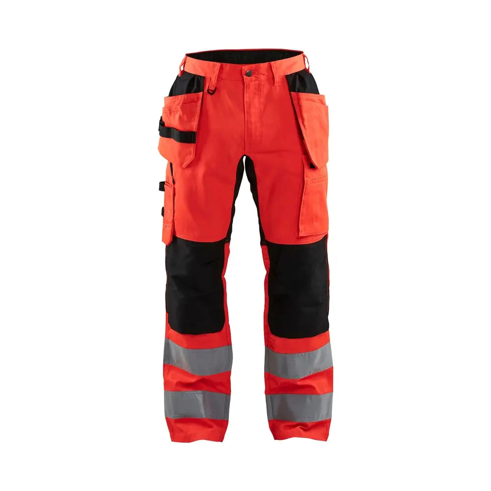 Blåkläder Highvis riipputaskuhousut stretch 15521811 - Huomiopunainen/Musta / C146 - Työvaatteet