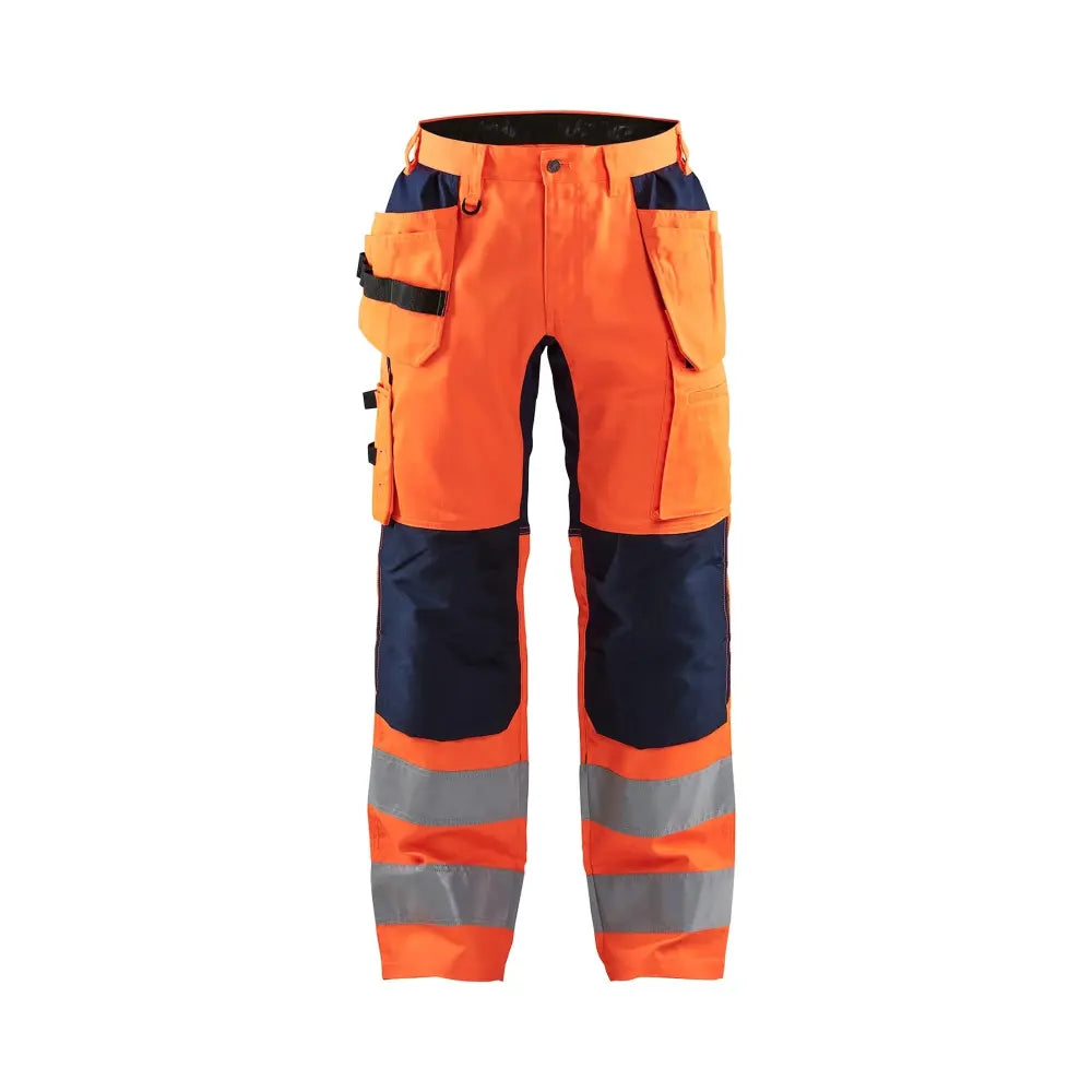 Blåkläder Highvis riipputaskuhousut stretch 15521811 - Huomio-oranssi/Mariininsininen / C146 - Työvaatteet