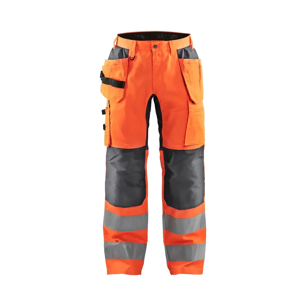 Blåkläder Highvis riipputaskuhousut stretch 15521811 - Huomio-oranssi/Grafiitinharmaa / C46 - Työvaatteet