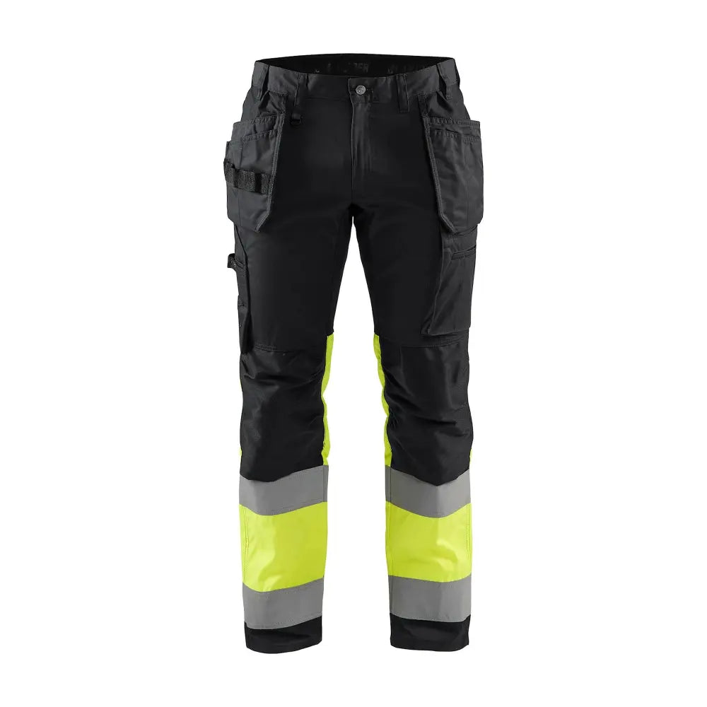 Blåkläder Highvis riipputaskuhousut stretch 15581811 - Musta/Huomiokeltainen / C62 - Työvaatteet