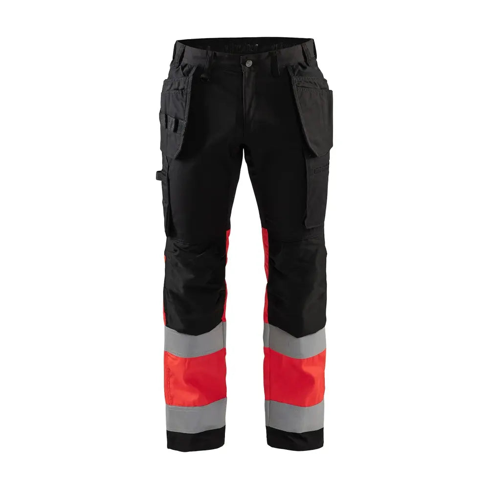 Blåkläder Highvis riipputaskuhousut stretch 15581811 - Musta/Huomiopunainen / C54 - Työvaatteet