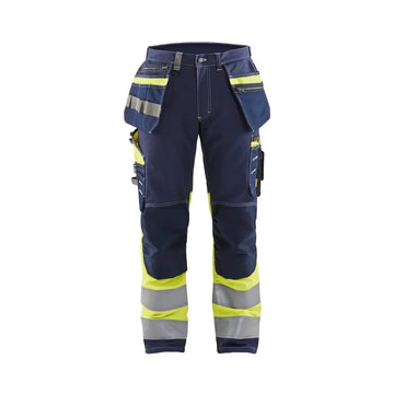 Blåkläder Highvis riipputaskuhousut Stretch 17941370 - Mariininsininen/Huomiokeltainen / D104 - Blåkläder työvaatteet