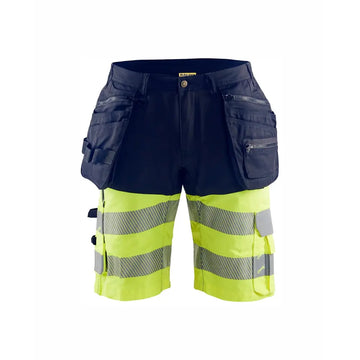 Blåkläder Highvis riipputaskushortsit 4-way stretch 15961811 - Mariininsininen/Huomiokeltainen / C48 - Työvaatteet
