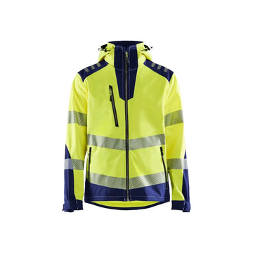 Blåkläder Highvis softshell-takki 44912513 - Huomiokeltainen/Mariininsininen / XL - Blåkläder työvaatteet