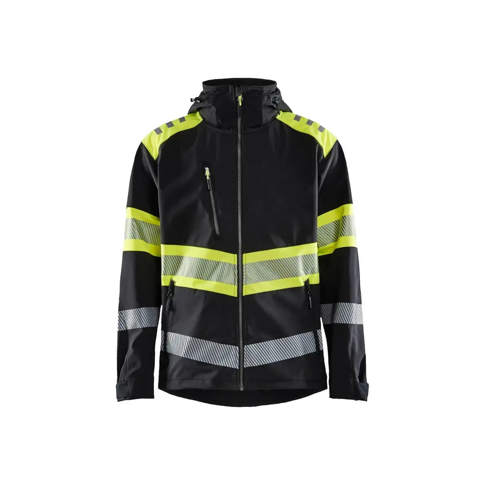 Blåkläder Highvis Softshell-takki 44942513 - Musta/Huomiokeltainen / 4XL - Blåkläder työvaatteet