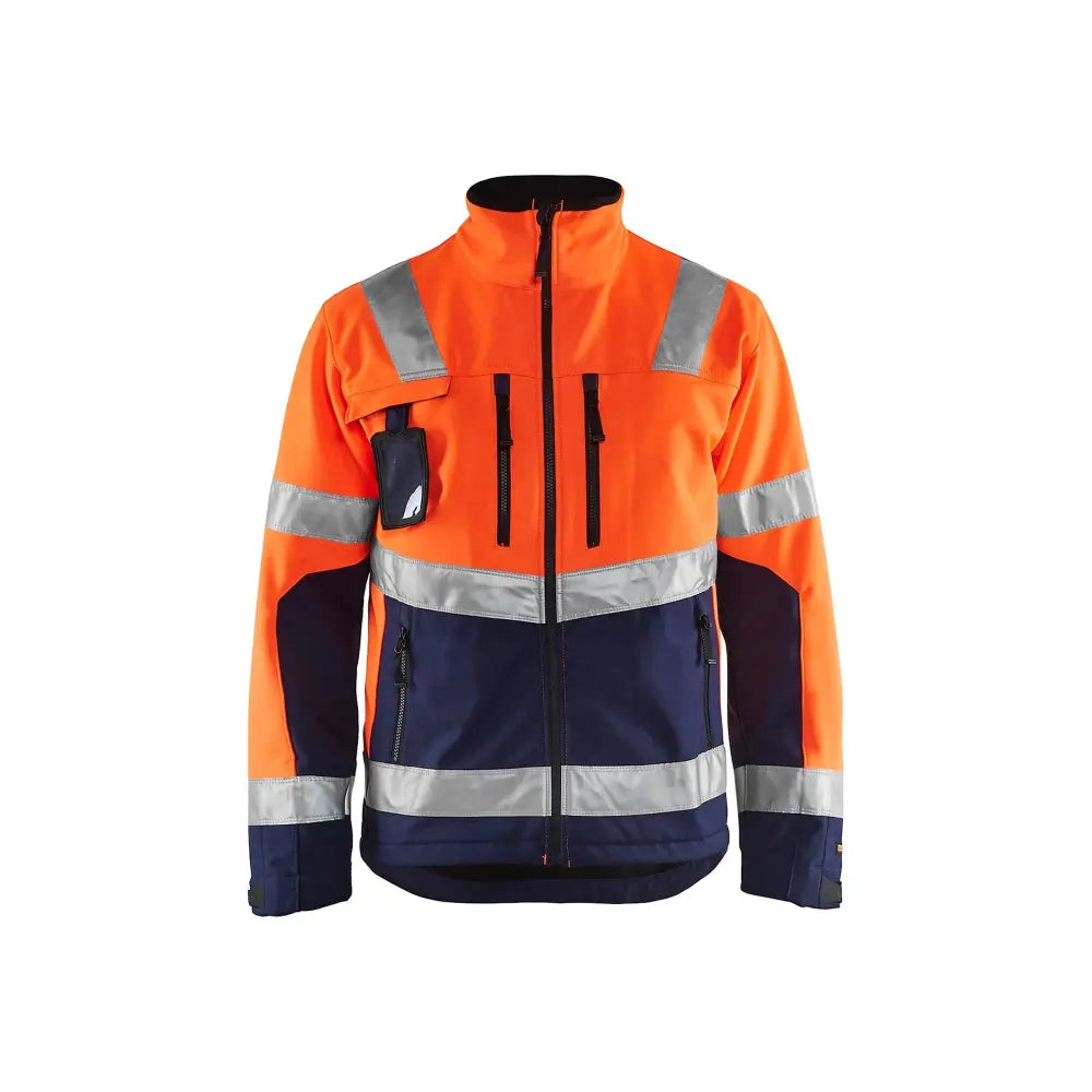 Blåkläder Highvis softshell-takki 49002517 - Huomio-oranssi/Mariininsininen / S - Blåkläder työvaatteet