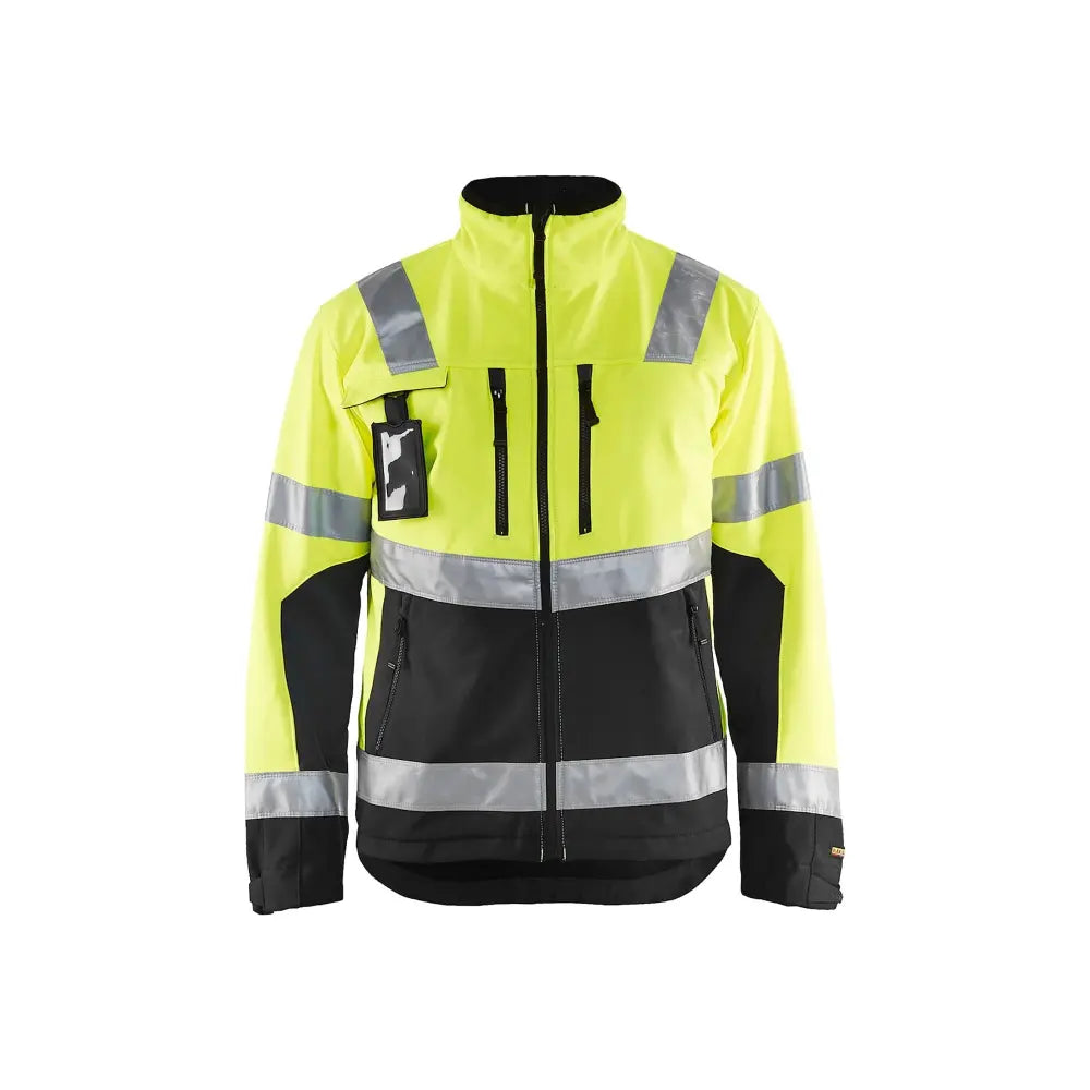 Blåkläder Highvis softshell-takki 49002517 - Huomiokeltainen/Musta / S - Blåkläder työvaatteet
