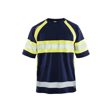 Blåkläder Highvis t-paita UV-suoja 33371051 - Mariininsininen/Huomiokeltainen / XL - Blåkläder työvaatteet
