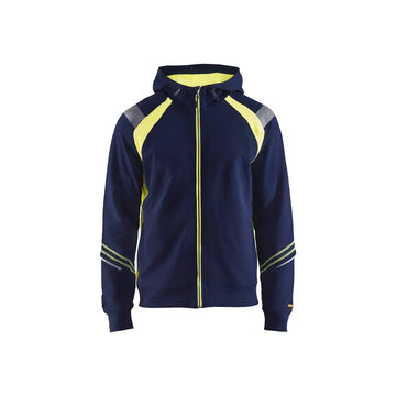 Blåkläder Huppari vetoketjulla 34331158 - Mariininsininen/Huomiokeltainen / 4XL - Blåkläder työvaatteet