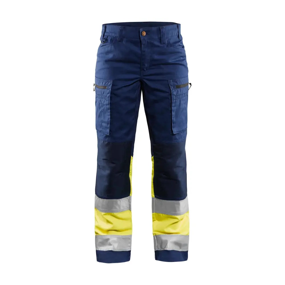 Blåkläder Naisten highvis housut stretch 71611811 - Mariininsininen/Huomiokeltainen / D23 - Blåkläder työvaatteet