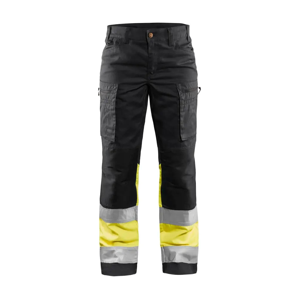 Blåkläder Naisten highvis housut stretch 71611811 - Musta/Huomiokeltainen / D24 - Blåkläder työvaatteet