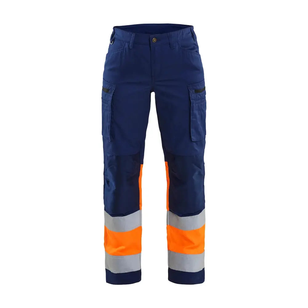 Blåkläder Naisten highvis housut stretch 71611811 - Mariininsininen/Huomio-oranssi / C32 - Blåkläder työvaatteet