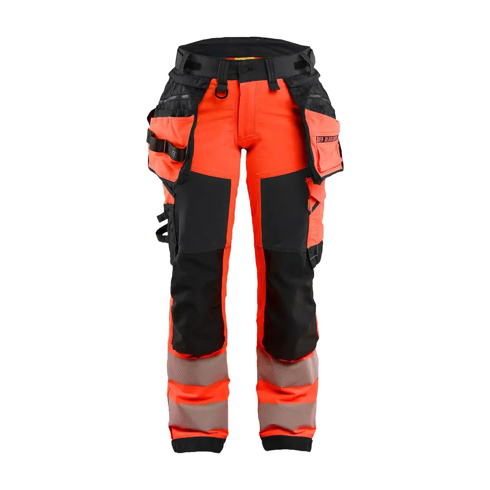 Blåkläder Naisten Highvis riipputaskuhousut 4-way stretch 70221648 - Huomiopunainen/Musta / C42 - Blåkläder työvaatteet