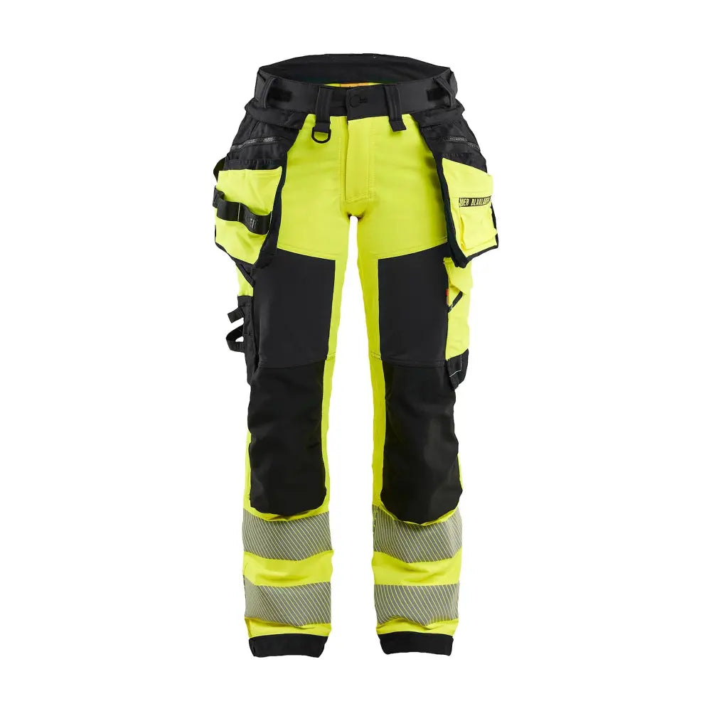 Blåkläder Naisten Highvis riipputaskuhousut 4-way stretch 70221648 - Huomiokeltainen/Musta / C44 - Blåkläder työvaatteet
