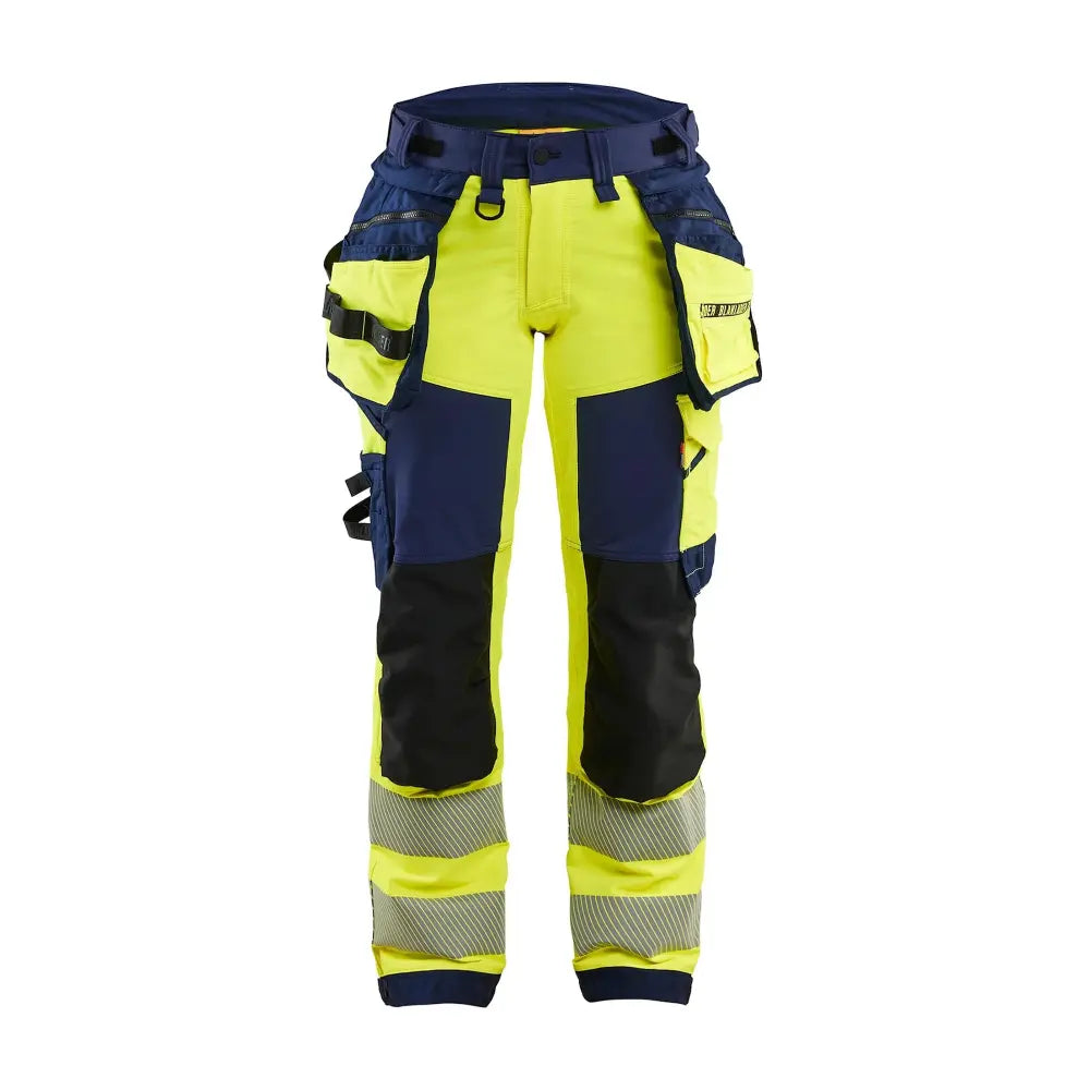 Blåkläder Naisten Highvis riipputaskuhousut 4-way stretch 70221648 - Huomiokeltainen/Mariininsininen / C42 - Blåkläder